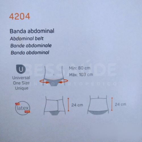 Faixa abdominal em neopreno Thermomed ORLIMAN_medidas Faixa abdominal em neopreno Thermomed ORLIMAN