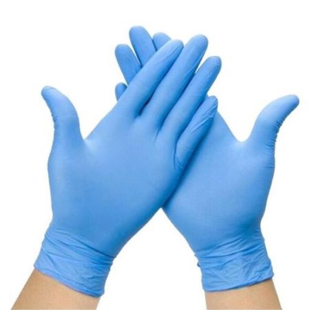 luvas de exame em nitrilo azul